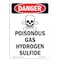 Signmission Safety Sign, OSHA Danger, 14" Height, Rigid Plastic, Poisonous Gas Hydrogen, Portrait OS-DS-P-1014-V-1534 - alternate 1
